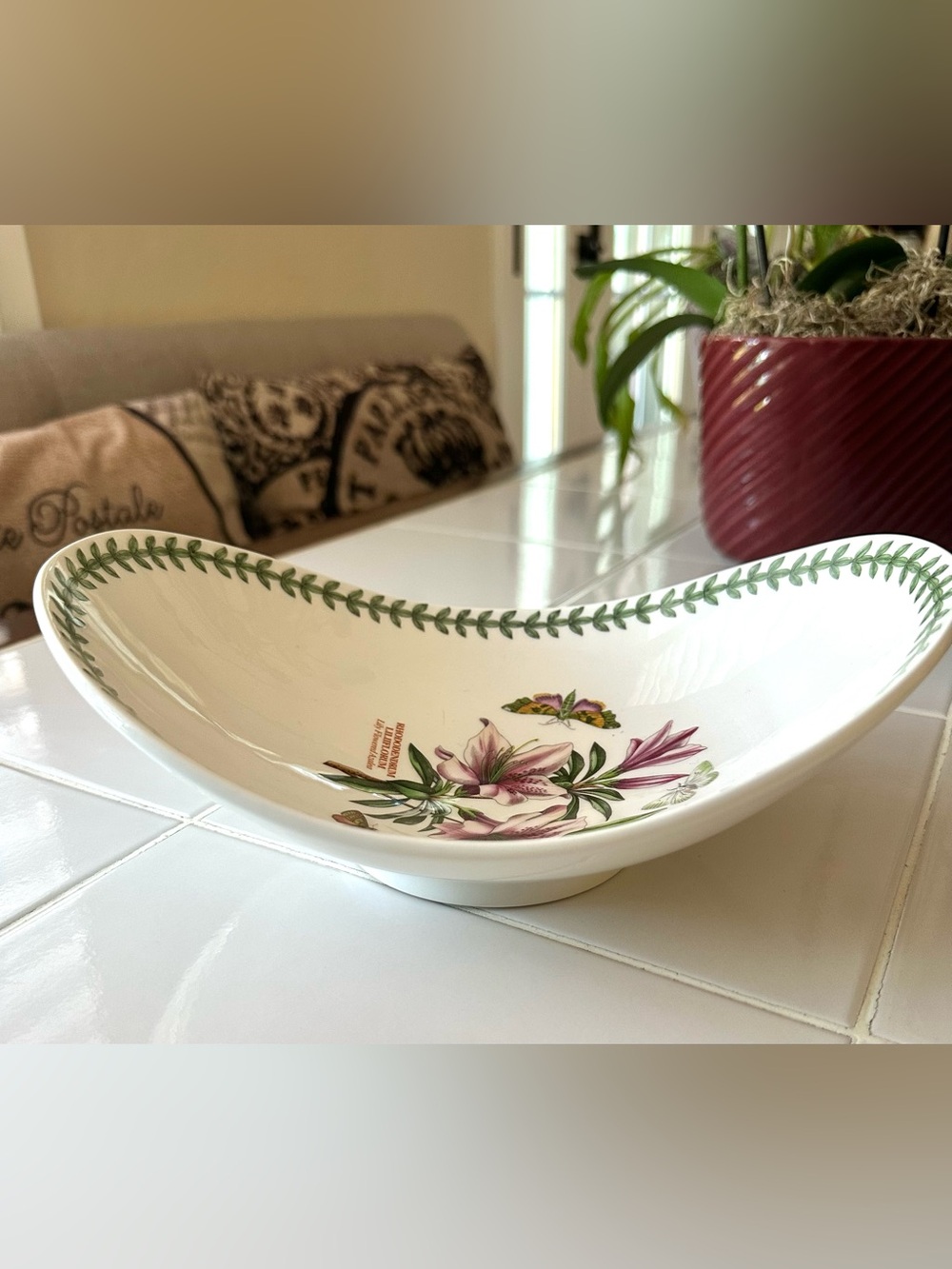 Portmeirion Botanic Garden Lily Flowered Azalea Oval Serving Bowl 11” - Picture 4 of 8